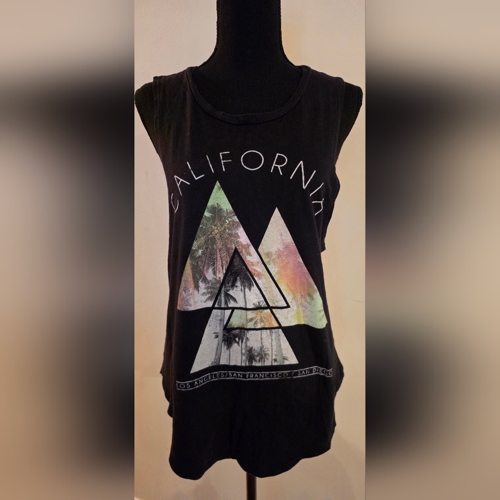 One Clothing Los Angeles Black‎ Graphic Muscle Tank Tee w/Cali Print (Size M) - Picture 11 of 11